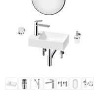 Мини-раковина для ванной комнаты или туалета Wellsee WC Area в наборе 7 в 1 20218179R