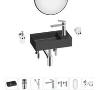 Мини-раковина для ванной комнаты или туалета Wellsee WC Area в наборе 7 в 1 20218122R
