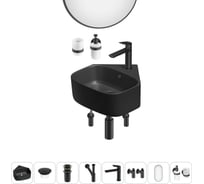 Мини-раковина для ванной комнаты или туалета Wellsee WC Area в наборе 8 в 1 20217831R