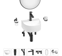 Мини-раковина для ванной комнаты или туалета Wellsee WC Area в наборе 7 в 1 20218156R