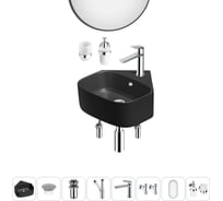 Мини-раковина для ванной комнаты или туалета Wellsee WC Area в наборе 8 в 1 20217830R