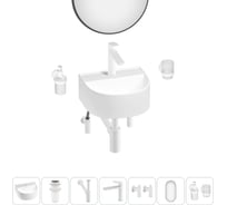 Мини-раковина для ванной комнаты или туалета Wellsee WC Area в наборе 7 в 1 20218158R