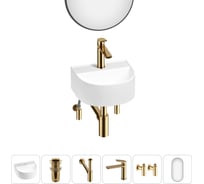 Мини-раковина для ванной комнаты или туалета Wellsee WC Area в наборе 6 в 1 20218153R