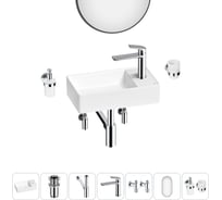 Мини-раковина для ванной комнаты или туалета Wellsee WC Area в наборе 7 в 1 20218099R