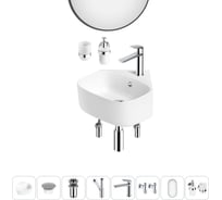 Мини-раковина для ванной комнаты или туалета Wellsee WC Area в наборе 8 в 1 20217823R