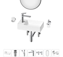 Мини-раковина для ванной комнаты или туалета Wellsee WC Area в наборе 7 в 1 20218131R