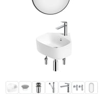 Мини-раковина для ванной комнаты или туалета Wellsee WC Area в наборе 7 в 1 20217819R