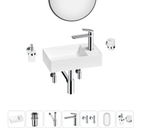 Мини-раковина для ванной комнаты или туалета Wellsee WC Area в наборе 7 в 1 20218115R