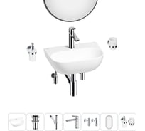Мини-раковина для ванной комнаты или туалета Wellsee WC Area в наборе 7 в 1 20218163R
