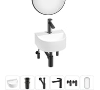 Мини-раковина для ванной комнаты или туалета Wellsee WC Area в наборе 6 в 1 20218152R