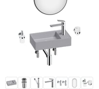 Мини-раковина для ванной комнаты или туалета Wellsee WC Area в наборе 7 в 1 20218126R