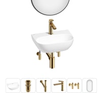 Мини-раковина для ванной комнаты или туалета Wellsee WC Area в наборе 6 в 1 20218161R