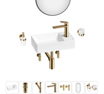 Мини-раковина для ванной комнаты или туалета Wellsee WC Area в наборе 7 в 1 20218101R