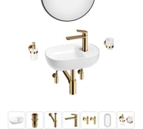 Мини-раковина для ванной комнаты или туалета Wellsee WC Area в наборе 7 в 1 20218173R