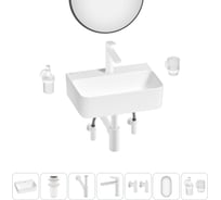 Мини-раковина для ванной комнаты или туалета Wellsee WC Area в наборе 7 в 1 20218110R
