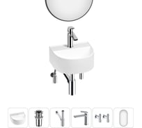 Мини-раковина для ванной комнаты или туалета Wellsee WC Area в наборе 6 в 1 20218151R