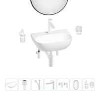 Мини-раковина для ванной комнаты или туалета Wellsee WC Area в наборе 7 в 1 20218166R