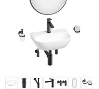 Мини-раковина для ванной комнаты или туалета Wellsee WC Area в наборе 7 в 1 20218164R