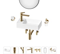 Мини-раковина для ванной комнаты или туалета Wellsee WC Area в наборе 7 в 1 20218133R