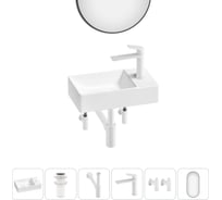 Мини-раковина для ванной комнаты или туалета Wellsee WC Area в наборе 6 в 1 20218186R