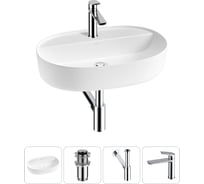 Накладная раковина для ванной комнаты Wellsee Chic Riviera в наборе 4 в 1 20214871R