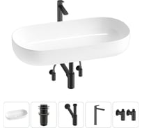 Накладная раковина для ванной комнаты Wellsee Chic Riviera в наборе 5 в 1 20214780R