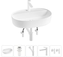 Накладная раковина для ванной комнаты Wellsee Chic Riviera в наборе 5 в 1 20214830R