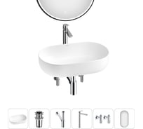Накладная раковина для ванной комнаты Wellsee Chic Riviera в наборе 6 в 1 20217675R