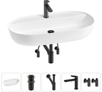 Накладная раковина для ванной комнаты Wellsee Chic Riviera в наборе 5 в 1 20214940R