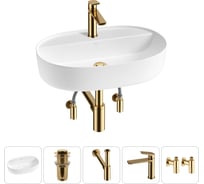 Накладная раковина для ванной комнаты Wellsee Chic Riviera в наборе 5 в 1 20214877R