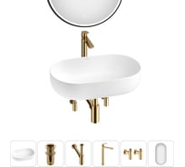 Накладная раковина для ванной комнаты Wellsee Chic Riviera в наборе 6 в 1 20217677R