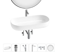 Накладная раковина для ванной комнаты Wellsee Chic Riviera в наборе 6 в 1 20217691R
