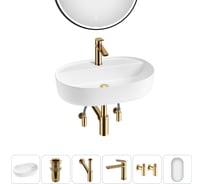 Накладная раковина для ванной комнаты Wellsee Chic Riviera в наборе 6 в 1 20217717R