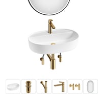 Накладная раковина для ванной комнаты Wellsee Chic Riviera в наборе 6 в 1 20217725R