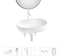 Накладная раковина для ванной комнаты Wellsee Chic Riviera в наборе 6 в 1 20217774R