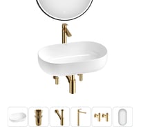 Накладная раковина для ванной комнаты Wellsee Chic Riviera в наборе 6 в 1 20217765R