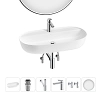 Накладная раковина для ванной комнаты Wellsee Chic Riviera в наборе 6 в 1 20217747R