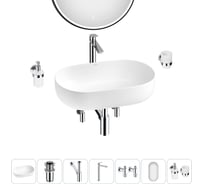 Накладная раковина для ванной комнаты Wellsee Chic Riviera в наборе 7 в 1 20217679R