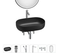 Накладная раковина для ванной комнаты Wellsee Chic Riviera в наборе 6 в 1 20217779R