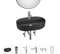 Накладная раковина для ванной комнаты Wellsee Chic Riviera в наборе 6 в 1 20217803R