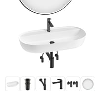 Накладная раковина для ванной комнаты Wellsee Chic Riviera в наборе 6 в 1 20217740R