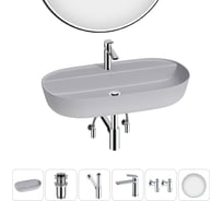 Накладная раковина для ванной комнаты Wellsee Chic Riviera в наборе 6 в 1 20217761R