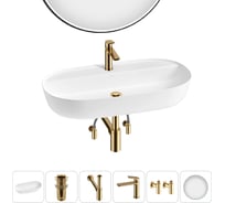 Накладная раковина для ванной комнаты Wellsee Chic Riviera в наборе 6 в 1 20217749R