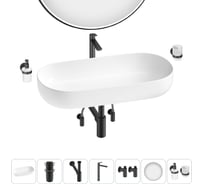 Накладная раковина для ванной комнаты Wellsee Chic Riviera в наборе 7 в 1 20217704R