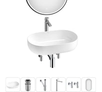Накладная раковина для ванной комнаты Wellsee Chic Riviera в наборе 6 в 1 20217763R