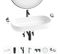 Накладная раковина для ванной комнаты Wellsee Chic Riviera в наборе 7 в 1 20217696R