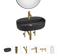 Накладная раковина для ванной комнаты Wellsee Chic Riviera в наборе 6 в 1 20217733R