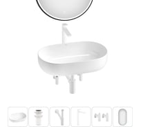 Накладная раковина для ванной комнаты Wellsee Chic Riviera в наборе 6 в 1 20217766R