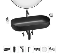 Накладная раковина для ванной комнаты Wellsee Chic Riviera в наборе 7 в 1 20217711R