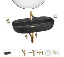 Накладная раковина для ванной комнаты Wellsee Chic Riviera в наборе 7 в 1 20217760R